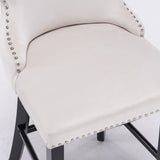 ZNTS A&A Furniture,Contemporary Velvet Upholstered Wing-Back Barstools with Button Tufted Decoration and W114343480