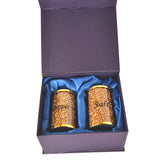 ZNTS Ambrose Exquisite Salt & Pepper Canisters with Tray in Crushed Diamond Glass in Gift Box B03050634