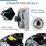 ZNTS 20 Inch Shutter Exhaust Fan Aluminum, High Speed 1190 RPM, 3368 CFM HIFANXEXHAUST20
