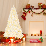 ZNTS 8ft White 670 Lights Warm Color 8 Modes 2008 Branch Christmas Tree White 97518293