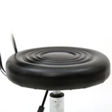 ZNTS Round Shape Adjustable Salon Stool with Back and Line Black 29871662