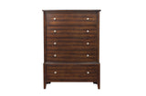ZNTS Dark Cherry Finish 1pc Chest of 5x Drawers Satin Nickel Tone Knobs Transitional Style Bedroom B01162464