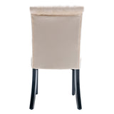 ZNTS Velvet Dining Chair Set Tufted Heigh Back with Solid Wood Frame Accent Chairs set of 2 Beige W1921123688