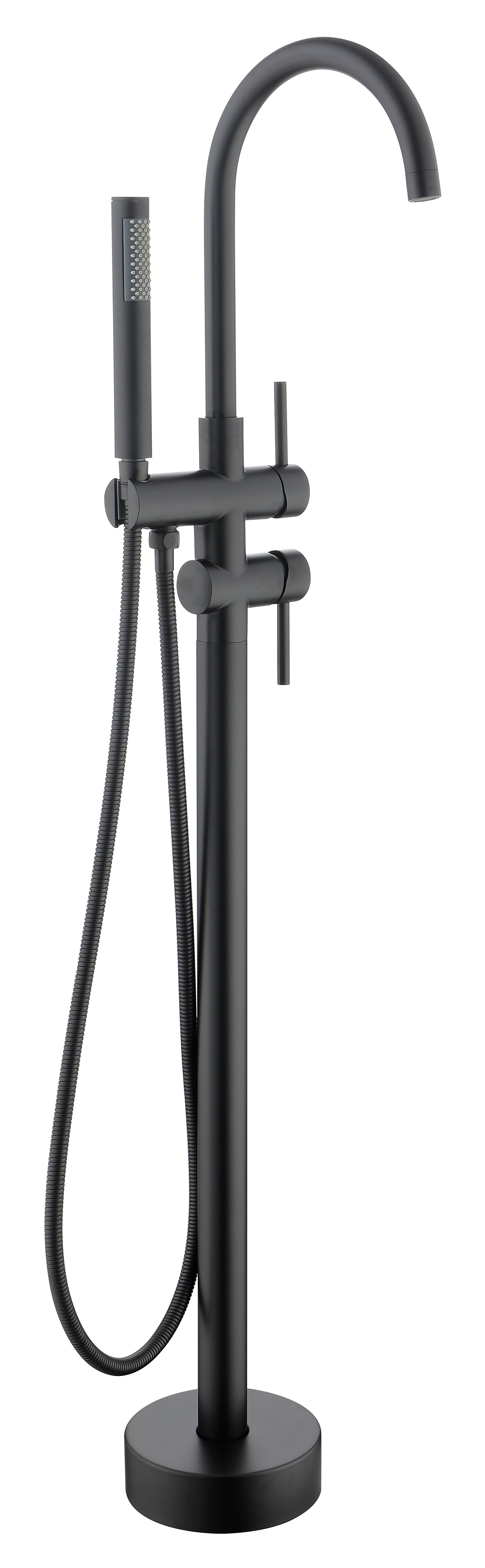 ZNTS Mount Bathtub Faucet Freestanding Tub Filler Matte Black Standing High Flow Shower Faucets with W928108539
