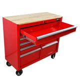 ZNTS 9 DRAWERS MULTIFUNCTIONAL TOOL CART WITH WHEELS AND WOODEN TOP W1102139230