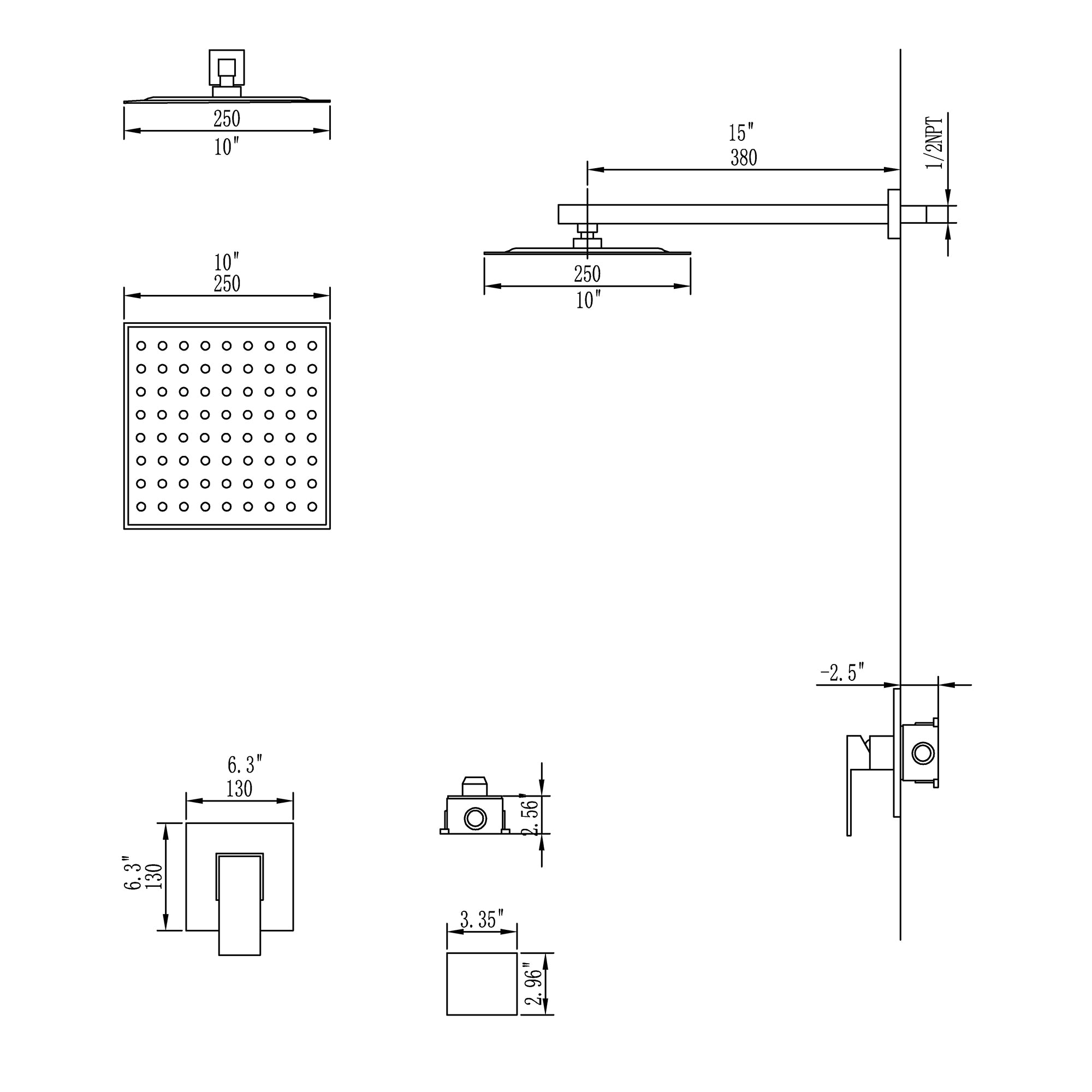 ZNTS Complete Shower System with Rough-in Valve NK0718