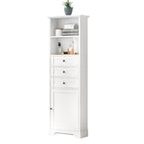 ZNTS White Tall Storage Cabinet with 3 Drawers and Adjustable Shelves for Bathroom, Kitchen and Living WF298151AAK