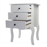 ZNTS European Bedside Table-Three Pumps White 14615600