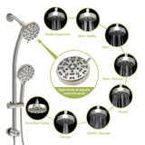 ZNTS Multi Function Dual Shower Head - Shower System with 4.7" Rain Showerhead, 8-Function Hand Shower, W124362277