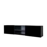 ZNTS FCH Modern Minimalist Floating TV Stand for 65-inch TVs, High Glossy Wall-Mounted Entertainment 06436605