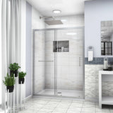 ZNTS Shower Door 60" W x 72"H Single Sliding Bypass Shower Enclosure,Chrome W124366436