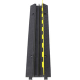 ZNTS Cable Protector Ramp, 2 Channels Speed Bump Hump, Rubber Modular Speed Bump Rated 11000 LBS Load W465121322