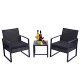 ZNTS 3 Pieces Patio Set Outdoor Wicker Patio Furniture Sets Modern Set Rattan Chair Conversation Sets 65596435