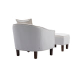 ZNTS COOLMORE Accent with Ottoman, Mid Century Modern Barrel Upholstered Club Tub Round Arms W153990739