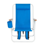 ZNTS Portable High Strength Beach Chair with Adjustable Headrest Blue 99460325