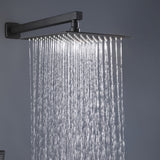 ZNTS Trustmade Wall Mounted Square Rainfall Pressure Balanced Complteted Shower System with Rough-in TMSF10LYJ-3W02MB