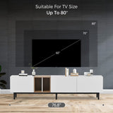 ZNTS Modern TV Stand for 80'' TV with 3 Doors, Media Console Table, Entertainment Center with Large WF302939AAK