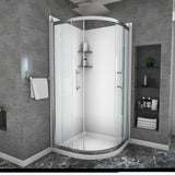 ZNTS Shower Door 36" x 72" Framed Tub Shower Enclosure in Chrome W124366452