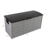 ZNTS 75gal 260L Outdoor Garden Plastic Storage Deck Box Chest Tools Cushions Toys Lockable Seat 26633405