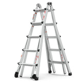 ZNTS Aluminum Multi-Position Ladder with Wheels, 300 lbs Weight Rating, 22 FT W1343101098
