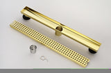 ZNTS 24 Inches Linear Shower Drain with Removable Quadrato Pattern Grate, 304 Stainless Shower Drain W92870439