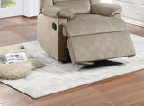 ZNTS Contemporary Beige Color Velvet Fabric Recliner Motion Recliner Chair 1pc Couch Manual Motion Plush B011P163843