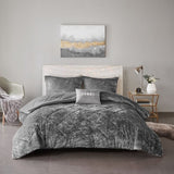 ZNTS Full/Queen Velvet Comforter Set with Throw Pillow B03595916