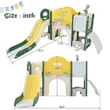 ZNTS Kids Slide Playset Structure 9 in 1, Freestanding Spaceship Set with Slide, Arch Tunnel, Ring Toss, PP319755AAL