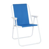 ZNTS Oxford Cloth Iron Outdoor Beach Chair Blue 44914156