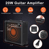 ZNTS Flame Shaped H-H Pickup Electric Guitar Kit with 20W Electric Guitar 18532472