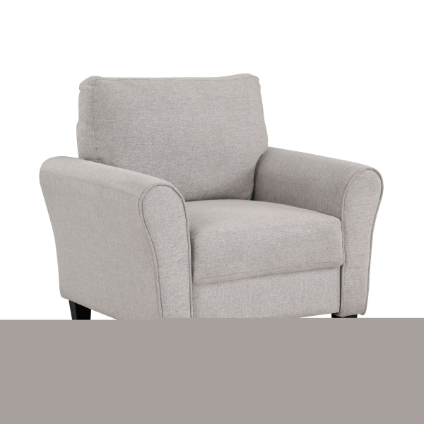 ZNTS Modern Transitional Sand Hued Textured Fabric Upholstered 1pc Chair Attached Cushion Living Room B01156548