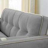 ZNTS Modern 55.5" Pull Out Sleep Sofa Bed 2 Seater Loveseats Sofa Couch with side pockets, Adjsutable W119368697