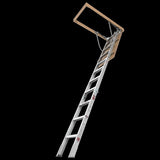 ZNTS Household Aluminum Alloy Manual Lifting Attic Ladder Folding Loft Stairs 7-10ft W1343137360