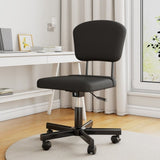 ZNTS Mesh Task Chair Plush Cushion, Armless Desk Chair Home Office Adjustable Swivel Rolling Task 53029578