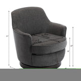 ZNTS Richfield Charcoal Wood Base Swivel Chair B05081549