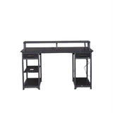 ZNTS Black wood grain particleboard with non-woven fabric drawer 140*50*86cm multi-layer shelf computer 55959264