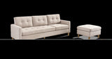 ZNTS 34.3 H x 87 W x 59.8 D Beige Fabric Upholstered L-Shape sectional with Removable Cushions and Mobile B085114797