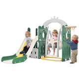 ZNTS Toddler Slide and Swing Set 5 in 1, Kids Playground Climber Slide Playset with Basketball Hoop PP307712AAF