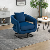 ZNTS House hold Upholstered Tufted Living Room Chair Textured velvet Fabric Accent Chair with Metal Stand W1588127228