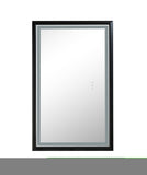 ZNTS 42 in. W x24 in. H Oversized Rectangular Black Framed LED Mirror Anti-Fog Dimmable Wall Mount W1272106147