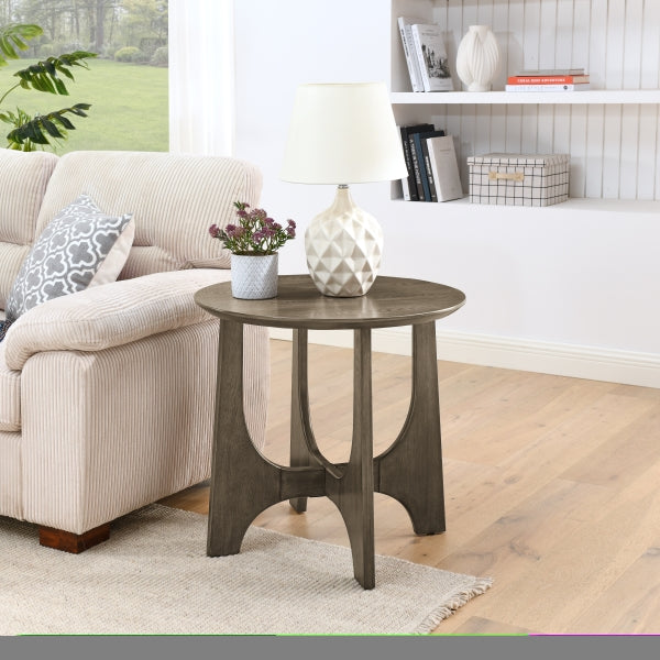 ZNTS 25" Round End Table, Wooden Side Table,Night Stand for Bedroom, Living Room ,Reception Room W1801109483
