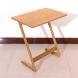 ZNTS 60x40x65cm Z-shaped Bamboo Sofa Side Table Sandal Wood Color 98328672