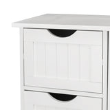 ZNTS Single Door Bathroom Storage Cabinet with 4 Drawers White 80099521