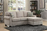 ZNTS Transitional Design Sectional Sofa 1pc Reversible Sofa Chaise with 2 Pillows Sand Color Microfiber B01153763