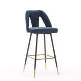 ZNTS A&A Furniture,Akoya Collection Modern | Contemporary Velvet Upholstered Connor 28" Bar Stool & W114341614