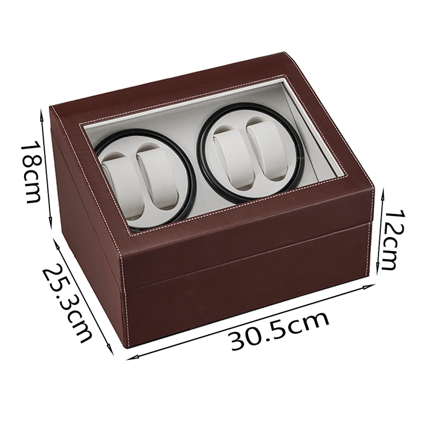 ZNTS Brown Leather Watch Winder Storage Auto Display Case Box 4 6 Automatic Rotation 27700804