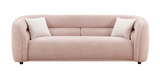 ZNTS 90.6'' Mid Century Modern Curved Sofa Counch Living Room Sofa, PINK W87666861