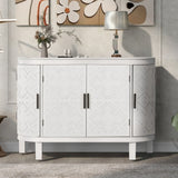 ZNTS U-Style Accent Storage Cabinet Sideboard Wooden Cabinet with Antique Pattern Doors for Hallway, WF298818AAK