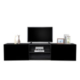 ZNTS FCH Modern Minimalist Floating TV Stand for 65-inch TVs, High Glossy Wall-Mounted Entertainment 06436605