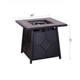 ZNTS 40,000 BTU Steel Propane Gas Fire Pit Table With Steel lid, Weather Cover W2029120084